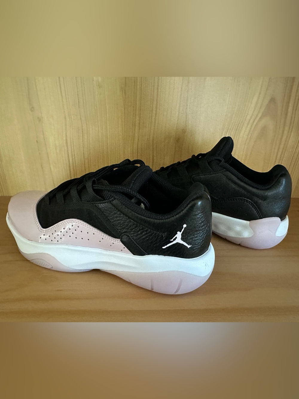 Women's Jordan Black and Light Pink Low-Top Sneakers